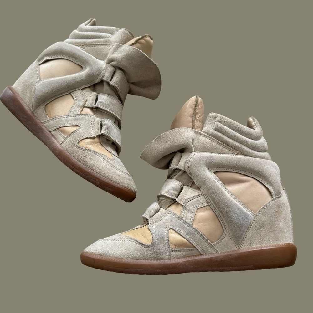 Authentic Isabel marant wedge sneakers in beige/cream color